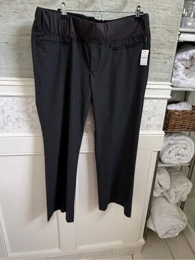NWT gap maternity trouser pants 12a 12 ankle boot cut new black charcoal gray